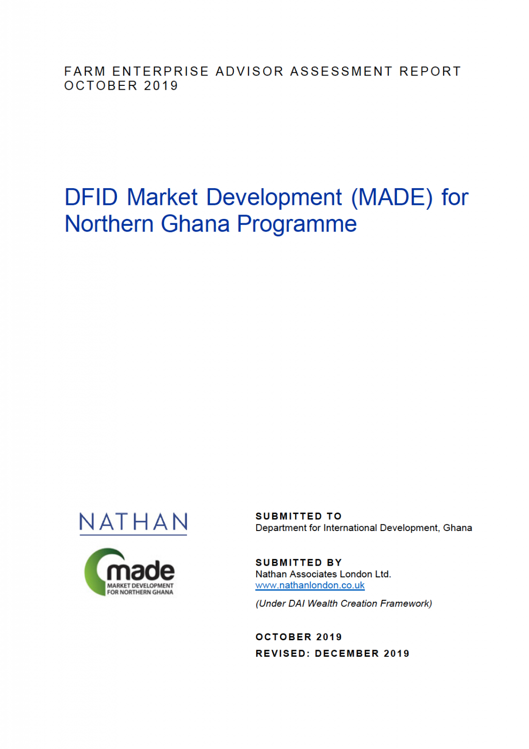 Farm Enterprise Advisor assessment report RC